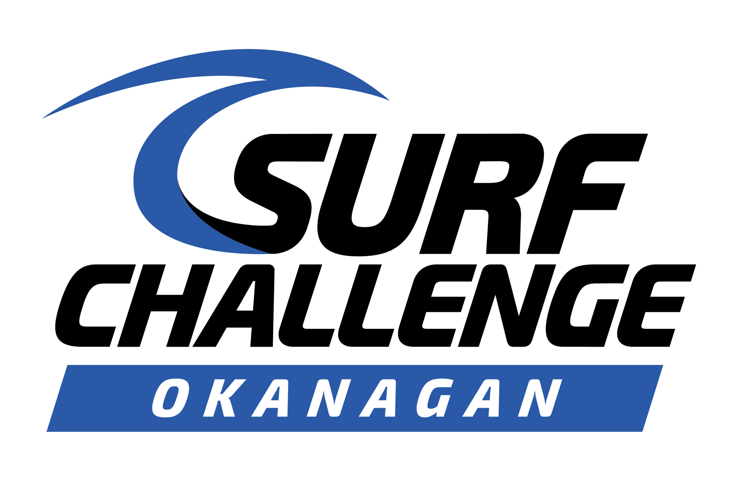 SurfChallenge-Okanagan-Logo_2color Okanagan logo with a blue curved arc and bold OKANAGAN lettering.